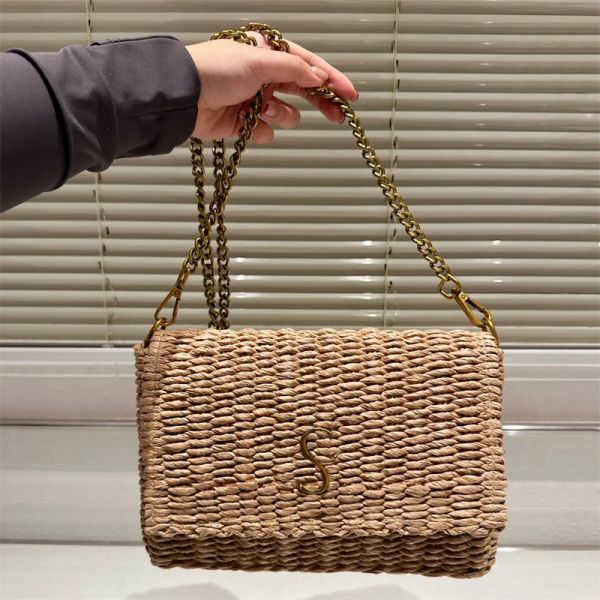Summer Straw Bag Designer Woven Bag Women Handbag Luxury Letter Chain Bag Designers Crossbody Bag Female Shoulder Bag Brand Cross Body Purse 24731BF, Brown1
Summer Straw Bag Designer Woven Bag Women Handbag Luxury Letter Chain Bag Designers Crossbody Bag Female Shoulder Bag Brand Cross Body Purse 24731BF, Brown1