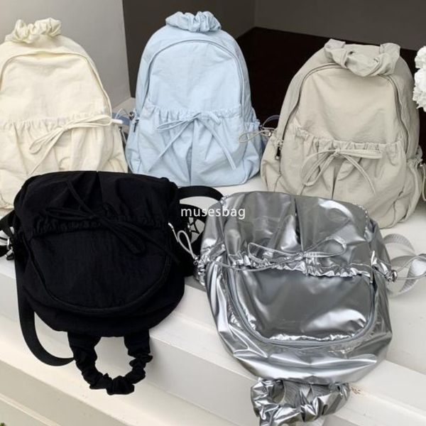 Korean style women's French ins pleated backpack with nylon solid color stylish and minimalist versatile backpack casual large capacity backpack for women, Silver
Korean style women's French ins pleated backpack with nylon solid color stylish and minimalist versatile backpack casual large capacity backpack for women, Silver