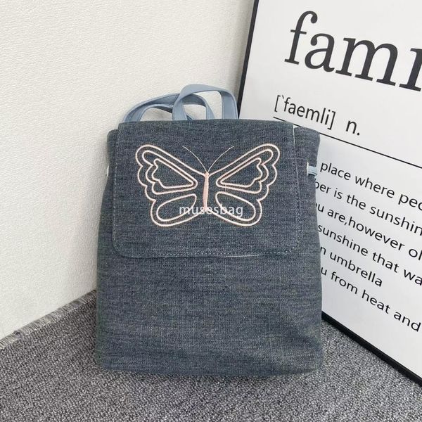 High end women's high-end feeling bag new classic retro backpack versatile drawstring butterfly practical backpack student casual shoulder bag, Blue
High end women's high-end feeling bag new classic retro backpack versatile drawstring butterfly practical backpack student casual shoulder bag, Blue