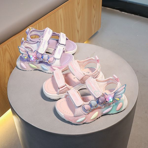 Girls' Cartoon Soft Sole Summer Sandals, Open Toe Middle and Small Princess Sandals, Blue 
Girls' Cartoon Soft Sole Summer Sandals, Open Toe Middle and Small Princess Sandals, Blue