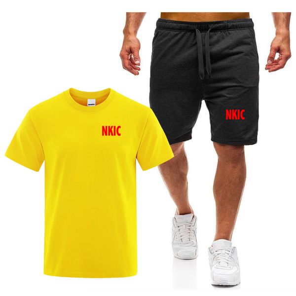 Summer Men's Brand T-shirt shorts Suit Men Sports Suit letter printed Casual Short-sleeved Cotton T-shirt Set Men Joggers Suit Set, Navy blue
Summer Men's Brand T-shirt shorts Suit Men Sports Suit letter printed Casual Short-sleeved Cotton T-shirt Set Men Joggers Suit Set, Navy blue