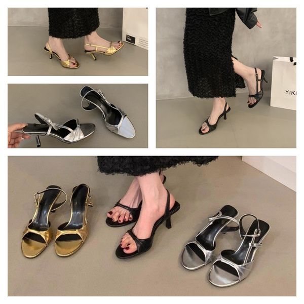 Summer elegant ladies leather high-heeled sandals one-line sandals Niche design High-grade Temperament black golden, Silver
Summer elegant ladies leather high-heeled sandals one-line sandals Niche design High-grade Temperament black golden, Silver