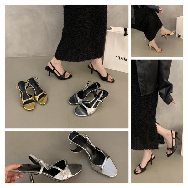 Summer sexy women's leather high-heeled sandals one-line sandals Niche design High-grade Temperament silver black, Gold
Summer sexy women's leather high-heeled sandals one-line sandals Niche design High-grade Temperament silver black, Gold