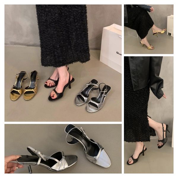 Sexy women's leather high-heeled sandals one-line sandals Niche design High-grade Temperament black, Gold
Sexy women's leather high-heeled sandals one-line sandals Niche design High-grade Temperament black, Gold