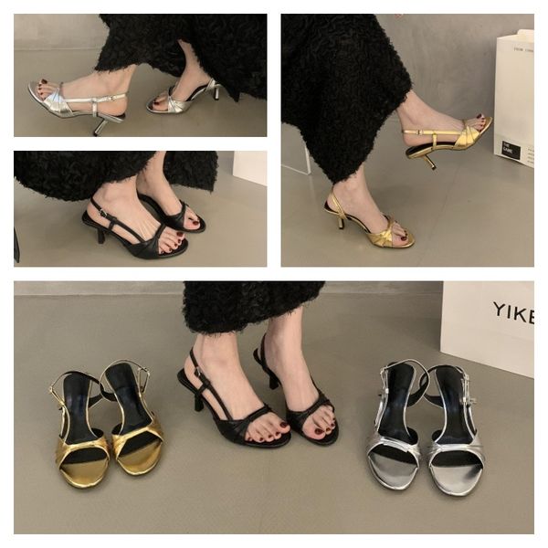 Summer elegant women's leather high-heeled sandals one-line sandals Niche design High-grade Temperament black golden silver
Summer elegant women's leather high-heeled sandals one-line sandals Niche design High-grade Temperament black golden silver