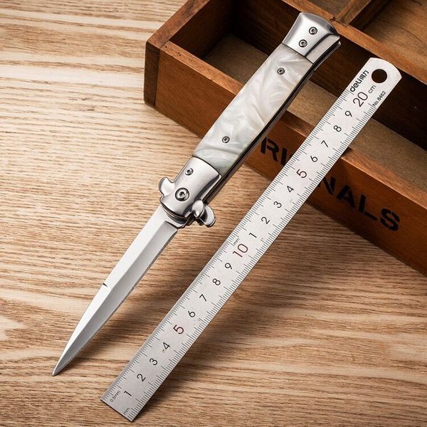 Italian mafia knife 9 Inch AUTO Tactical knife 440C 58HRC Satin Single Blade Alloy Handle EDC BM42 BM 485 781 810 Pocket knives
Italian mafia knife 9 Inch AUTO Tactical knife 440C 58HRC Satin Single Blade Alloy Handle EDC BM42 BM 485 781 810 Pocket knives
