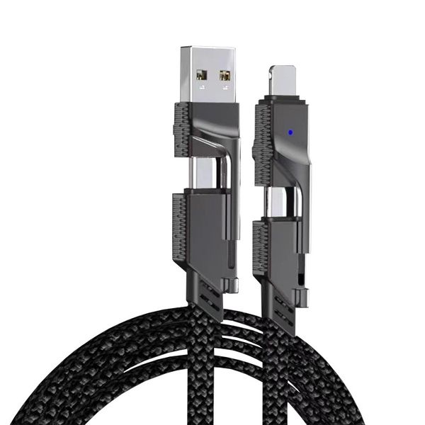 4 In 1 PD 100W USB Type C Data Cable Fast Charging For iPhone 16 15 14 13 Samsung Xiaomi Redmi Huawei Wire Cable Fast Charger