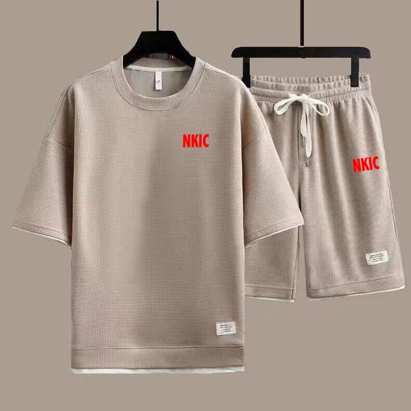Summer Men' Fitness Fashion Men' Sportswear Suit Brand LOGO Print Sports Suit Short Sleeve T-Shirt Shorts 2 Piece Set Plus Size -2XL, Dark grey
Summer Men' Fitness Fashion Men' Sportswear Suit Brand LOGO Print Sports Suit Short Sleeve T-Shirt Shorts 2 Piece Set Plus Size -2XL, Dark grey