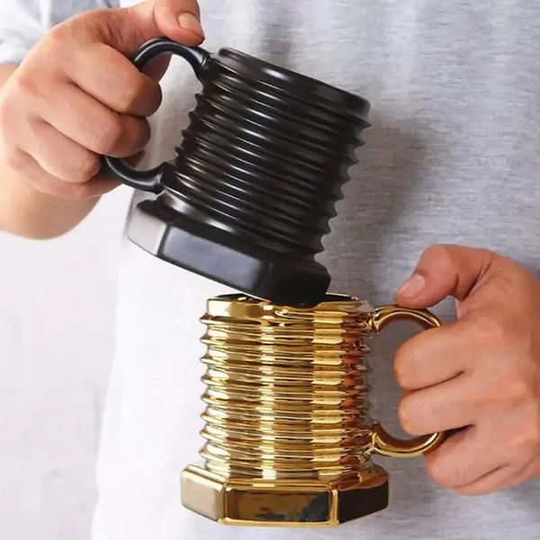 3D Screw Shape Ceramic Coffee Mugs Porcelain Gift Mug Durable Breakfast Milk Drinking Water Cup For Home Office 240705, Black
3D Screw Shape Ceramic Coffee Mugs Porcelain Gift Mug Durable Breakfast Milk Drinking Water Cup For Home Office 240705, Black