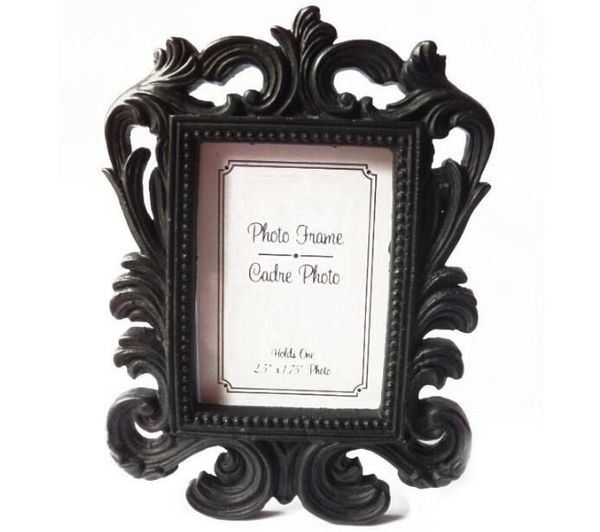 50pcs/Lot Victorian Style Resin White&amp;Black Baroque Picture/Photo Frame Place Card Holder Bridal Wedding Shower Favors Gift LL