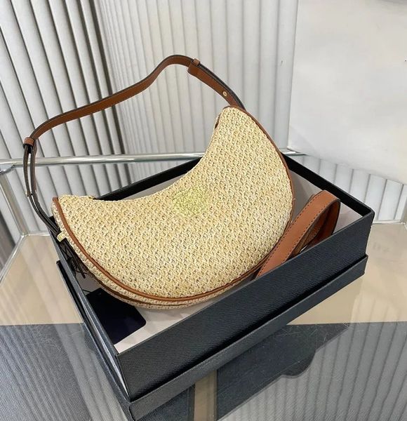 luxury handbag designer crossbody straw knit shoulder bag for women mark leather female fashion bags lady cross body half moon bag, Beige
luxury handbag designer crossbody straw knit shoulder bag for women mark leather female fashion bags lady cross body half moon bag, Beige