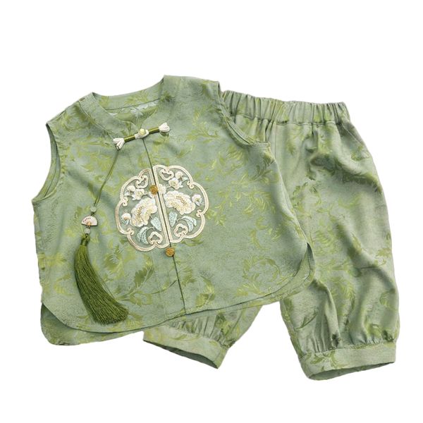 Children's summer new new Chinese boys and girls Tang suit Hanfu dark jacquard short-sleeved light suit, Mixed color
Children's summer new new Chinese boys and girls Tang suit Hanfu dark jacquard short-sleeved light suit, Mixed color