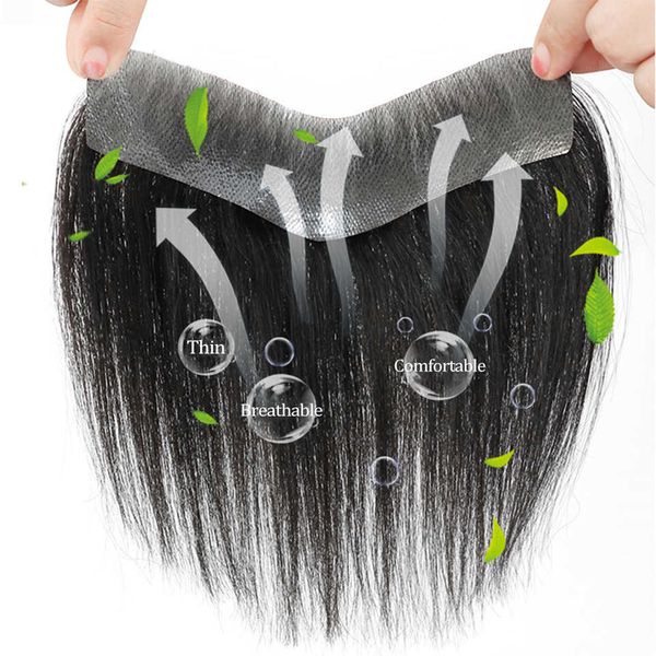 Haire fake Forehead High forehead men bald wig piece true hair invisible fringe patch 240329, Black
Haire fake Forehead High forehead men bald wig piece true hair invisible fringe patch 240329, Black