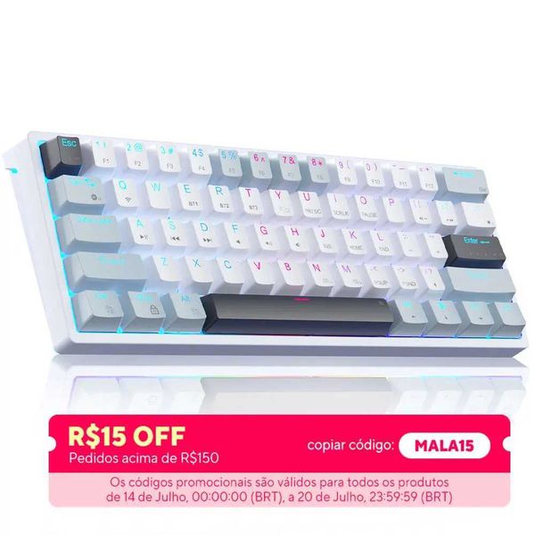 SOLAKAKA SK961 60% Gaming Keyboard Hotswappable Mechanical Bluetooth Wireless Keyboard with RGB Programmable and Macro SoftwareM240715