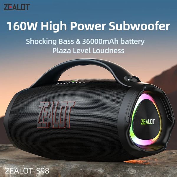 ZEALOT S98 160W Wireless TWS Subwoofer Bluetooth Ser High Volume Waterproof Portable Mobile Power HIFI Sound L2674