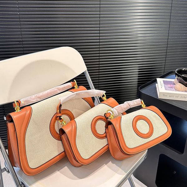 Flap designer bag tote bag wallet vintage handbag leather cotton linen weaving shoulder bags magnetic buckle crossbody bag designer wallet saddle purses