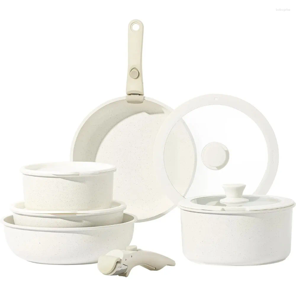 Cookware Sets CAROTE 11pcs Pots And Pans Set Nonstick Detachable Handle Induction Kitchen Non Stick With Removable, A1
Cookware Sets CAROTE 11pcs Pots And Pans Set Nonstick Detachable Handle Induction Kitchen Non Stick With Removable, A1