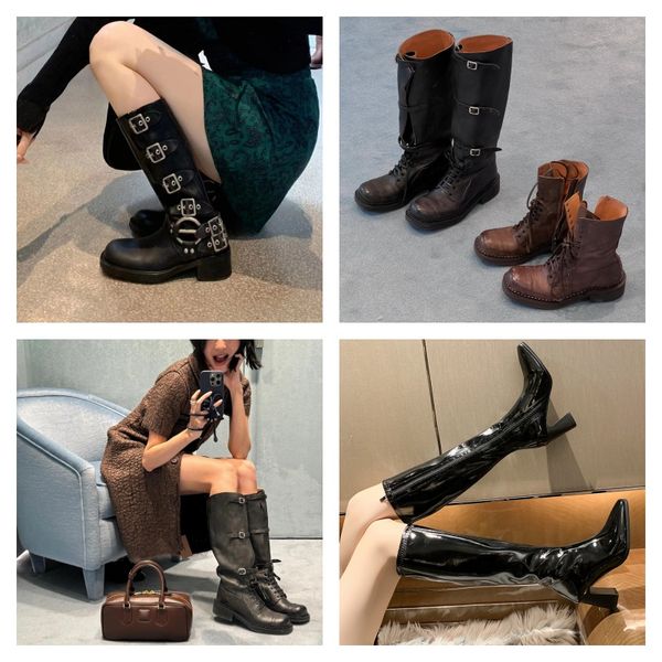 Women's Knee High Riding Boots Slip Boots Chunky Heel Fashion Buckles Biker Boots, Green
Women's Knee High Riding Boots Slip Boots Chunky Heel Fashion Buckles Biker Boots, Green