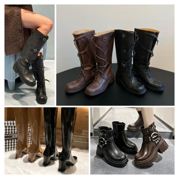 Autumn and winter mid-heeled high low boots American retro Designer design Niche platoon buckle design Premium feeling, White
Autumn and winter mid-heeled high low boots American retro Designer design Niche platoon buckle design Premium feeling, White