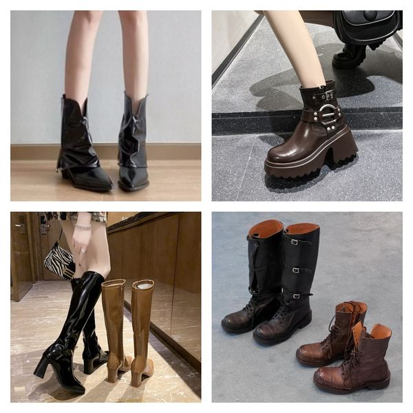 Design classic fashion women's boots fashion knee-high platform shoes Outdoor shoe size 35-39, Brown
Design classic fashion women's boots fashion knee-high platform shoes Outdoor shoe size 35-39, Brown