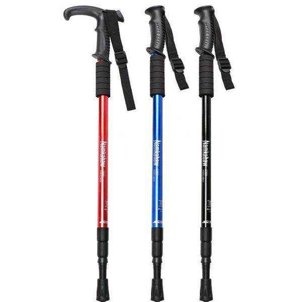 Outdoor travel hiking stick retractable mountain climbing cane for the elderly aluminum alloy hiking stick crutch cane wholesale