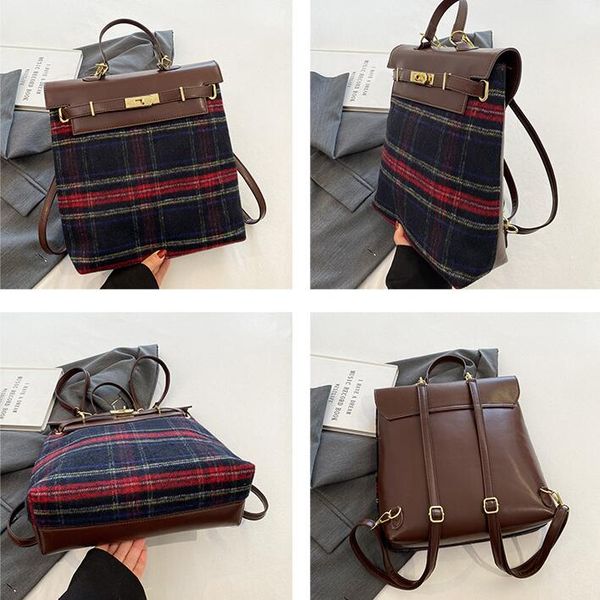 Wholesale factory ladies shoulder bag 3 colors winter fashion velvet handbag large capacity vertical plaid leisure backpacks sweet buckle women backpack 1013#, Brown
Wholesale factory ladies shoulder bag 3 colors winter fashion velvet handbag large capacity vertical plaid leisure backpacks sweet buckle women backpack 1013#, Brown