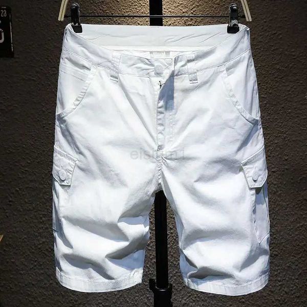 Men's Slim Fit White Denim Shorts Cotton