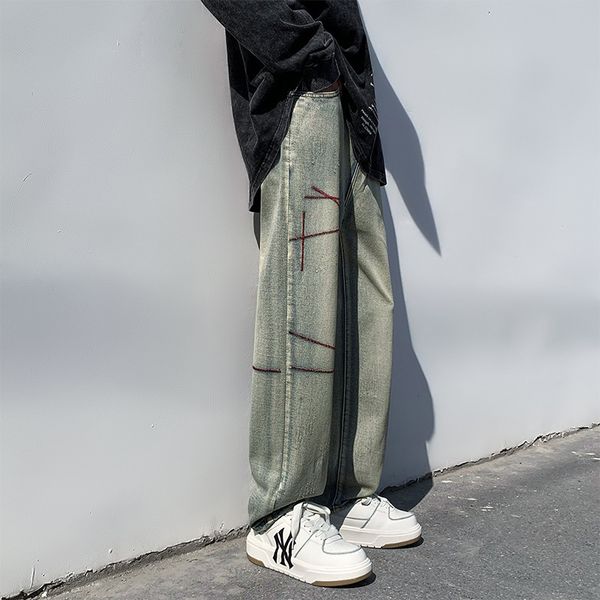 Mens jeans Designer Denim Trousers Baggy Jean Men loose Pants Vintage Straight Design Retro Streetwear Casual Sweatpants, Yellow
Mens jeans Designer Denim Trousers Baggy Jean Men loose Pants Vintage Straight Design Retro Streetwear Casual Sweatpants, Yellow