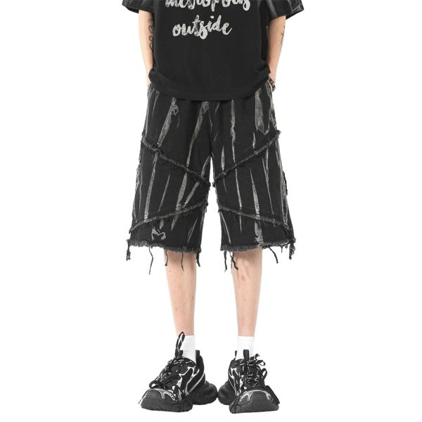 Men's Designer Jean Shorts Retro High Street Hip Hop Loose Denim Shorts Mens Summer Baggy Y2K Short Pants Fashion Tassel Knee Length Shorts for Men, Black
Men's Designer Jean Shorts Retro High Street Hip Hop Loose Denim Shorts Mens Summer Baggy Y2K Short Pants Fashion Tassel Knee Length Shorts for Men, Black