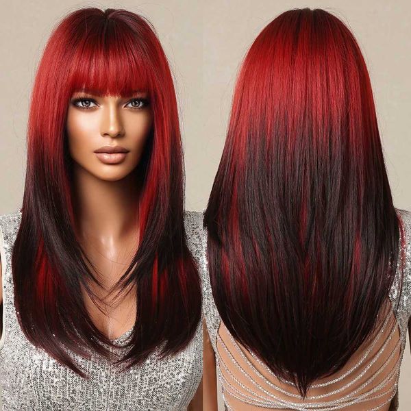Ombre Red to Black Cosplay Party Synthetic with Bangs Medium Length Straight Layered Hair Wigs for Women Heat Resistant Wig G240529, Ombre color
Ombre Red to Black Cosplay Party Synthetic with Bangs Medium Length Straight Layered Hair Wigs for Women Heat Resistant Wig G240529, Ombre color