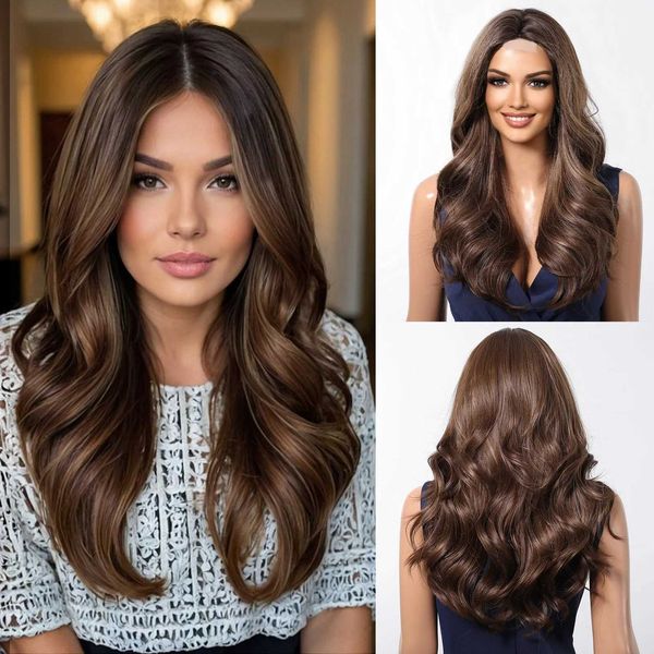 Wavy Synthetic Brown Chocolate Lace Front for Women Heat Resistant Fiber Cosplay Wig with Natural Haire | Middle Part 2024, Others color
Wavy Synthetic Brown Chocolate Lace Front for Women Heat Resistant Fiber Cosplay Wig with Natural Haire | Middle Part 2024, Others color