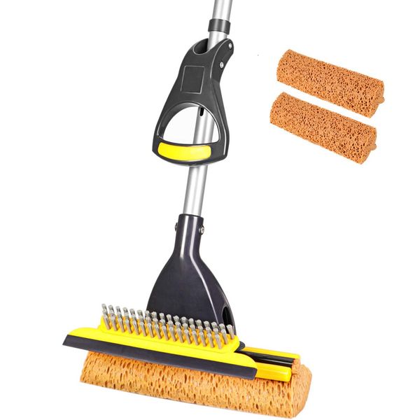 Mop Home Commercial Use Tile or Bathroom Garage Cleaning with Total 2 Sponge Heads Squeegee and Extendable Telescc Long Handle 42.5-52 Inches B026
Mop Home Commercial Use Tile or Bathroom Garage Cleaning with Total 2 Sponge Heads Squeegee and Extendable Telescc Long Handle 42.5-52 Inches B026