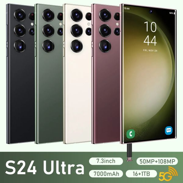 Top Quality S24 Ultra true 5G built-in pen Android smartphone 7.3 large screen 21 million pixels (16GB+1TB) Cheap Mobile Phones