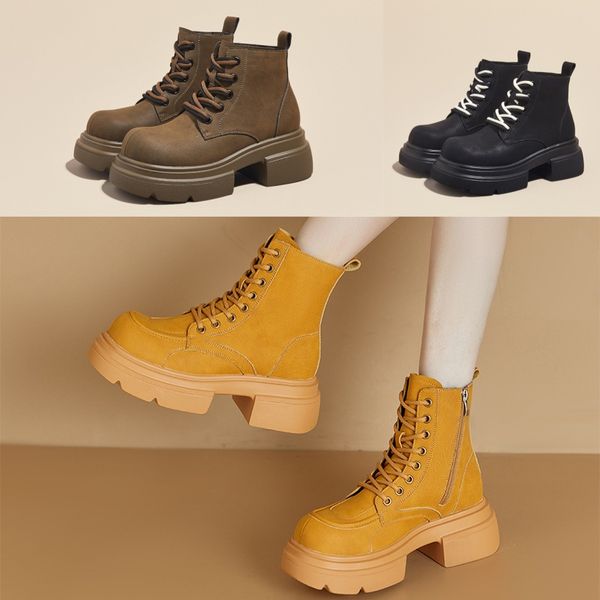 ankle boots thick platform wedge shoes with round head leather high heels flat bottom booties chunky luxury designer brand shoes for men and women, Grey
ankle boots thick platform wedge shoes with round head leather high heels flat bottom booties chunky luxury designer brand shoes for men and women, Grey