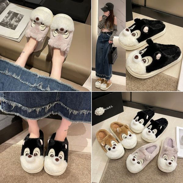 New men and women universal cute cartoon squirrel slippers Room slippers Home cotton slippers Fashion home shoes, Red 
New men and women universal cute cartoon squirrel slippers Room slippers Home cotton slippers Fashion home shoes, Red
