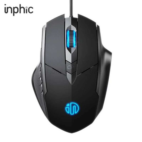 inphic Gaming Mouse PW1 6 Keys Macro Definition Glowing Mute Mouse 4000DPI Adjustable Optical USB Wired Mice for PC NotebookM240725 Z260701