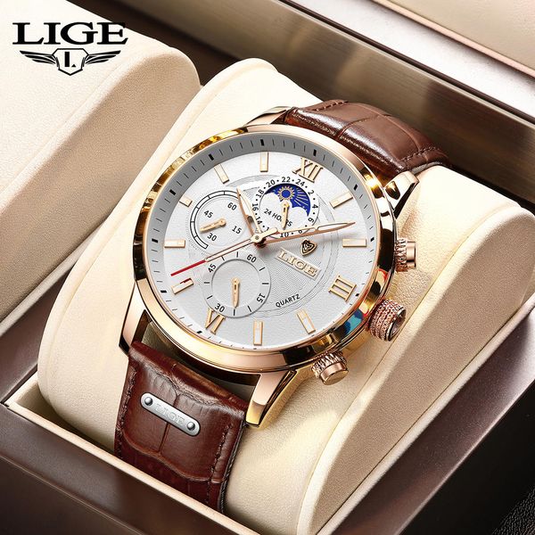 LIGE Men's Quartz Watch Business Luxury Brand watch Multi-functional waterproof watch Men's Leather watch Youth Clock Holiday gift, Rose black
LIGE Men's Quartz Watch Business Luxury Brand watch Multi-functional waterproof watch Men's Leather watch Youth Clock Holiday gift, Rose black