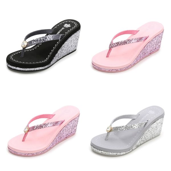 2024 New summer sequined rhinestones women's high heels flip-flops Platform beach flip-flops black pink, Grey
2024 New summer sequined rhinestones women's high heels flip-flops Platform beach flip-flops black pink, Grey