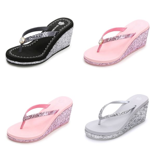 2024 new summer sequin rhinestones women's high heels flip-flops platform beach diamond PINK BLACK SILVER, Ppink
2024 new summer sequin rhinestones women's high heels flip-flops platform beach diamond PINK BLACK SILVER, Ppink