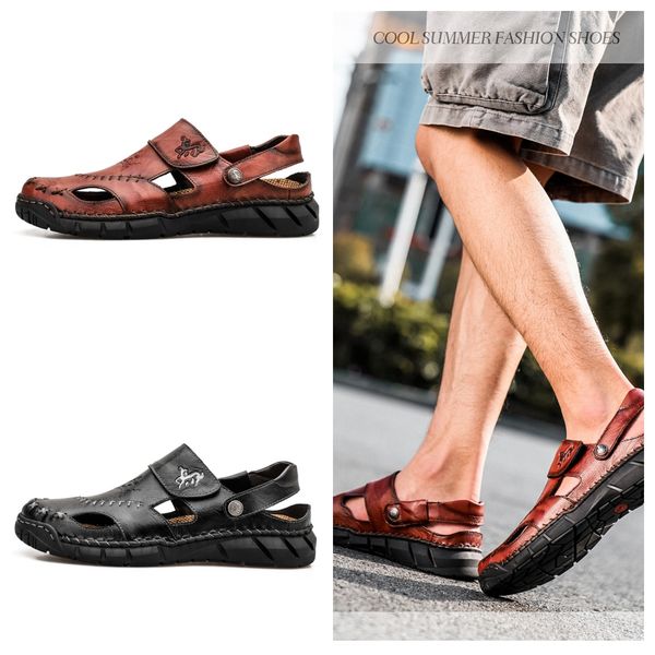 summer fall men's plus-size sandals Men's fashion leather beach shoes sandals men's shoes sewing shoes slippers outdoor original GAI, Black
summer fall men's plus-size sandals Men's fashion leather beach shoes sandals men's shoes sewing shoes slippers outdoor original GAI, Black