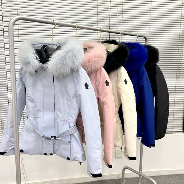 Womens Down Jacket Parkas With Belt Slim-fit Fur Hat Collar Designer Elegant Tight Short Winter Woman Coat With Sashes 3 Color, C3
Womens Down Jacket Parkas With Belt Slim-fit Fur Hat Collar Designer Elegant Tight Short Winter Woman Coat With Sashes 3 Color, C3