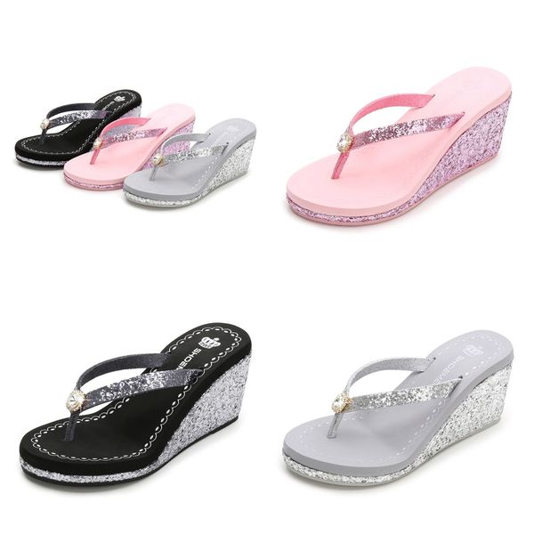2024 New summer sequined rhinestones women's high heels flip-flops Platform beach flip-flops fashion pink silver black
2024 New summer sequined rhinestones women's high heels flip-flops Platform beach flip-flops fashion pink silver black