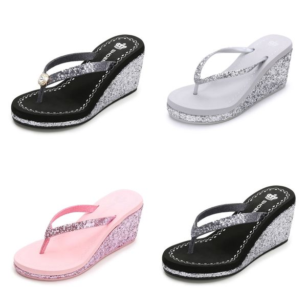 2024 New summer sequined rhinestones women's high heels flip-flops Platform beach flip-flops silver, Green
2024 New summer sequined rhinestones women's high heels flip-flops Platform beach flip-flops silver, Green