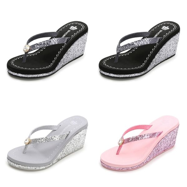 2024 new summer fall sequin rhinestones women's high heels flip-flops platform beach diamond pink silver, Black
2024 new summer fall sequin rhinestones women's high heels flip-flops platform beach diamond pink silver, Black