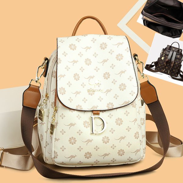 Women backpack multifunctional compartment double zipper leisure backpack elegant retro printed handbag daily Joker leather shoulder bag outlet factory 3015#, Beige
Women backpack multifunctional compartment double zipper leisure backpack elegant retro printed handbag daily Joker leather shoulder bag outlet factory 3015#, Beige