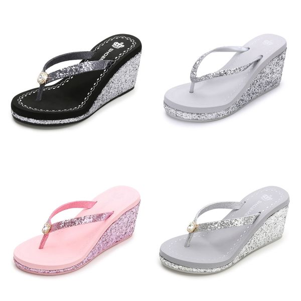 2024 new summer fall sequin rhinestones women's high heels flip-flops platform beach diamond black & silver fashion
2024 new summer fall sequin rhinestones women's high heels flip-flops platform beach diamond black & silver fashion