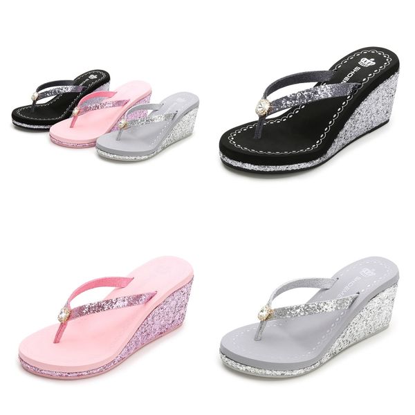 2024 New summer sequined rhinestones women's high heels flip-flops Platform beach flip-flops fashion black silver
2024 New summer sequined rhinestones women's high heels flip-flops Platform beach flip-flops fashion black silver
