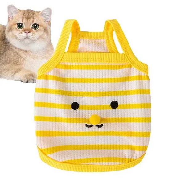 Cat Clothes Summer Shirts Cat Vest High Elastic Comfortable Cat Clothes For 3-11 Pounds Cat Daily Wear Birthdays PartiesB270726
