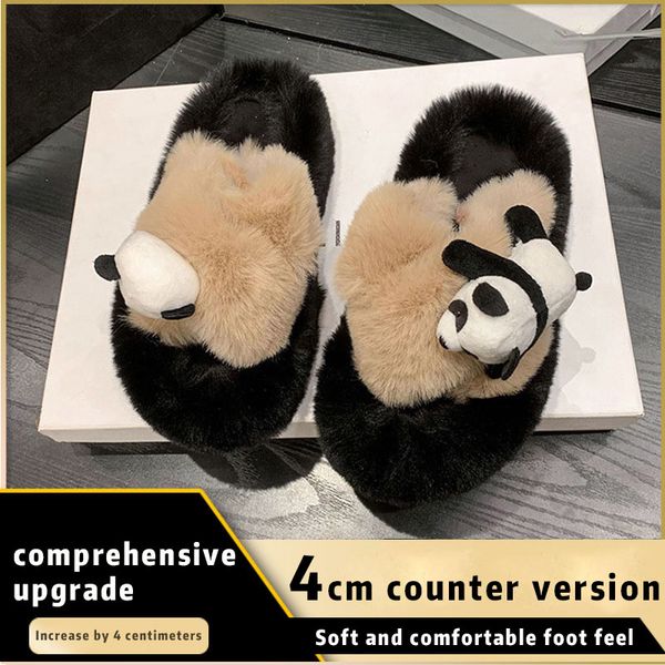 New Fashion Designer Women's Summer rubber flat bottom Slippers White Blue Beige Indoor Comfortable Thick Plush Panda sandal Size 35-41, Red 
New Fashion Designer Women's Summer rubber flat bottom Slippers White Blue Beige Indoor Comfortable Thick Plush Panda sandal Size 35-41, Red
