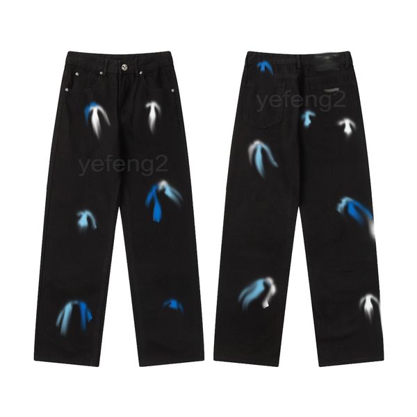 mens jeans Biker jeans cross embroidery patchwork hip hop hot rock revival pants